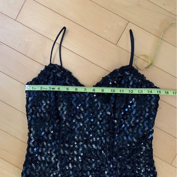 3/$20 Vintage Zum Zum black sequin mini dress, size small - Picture 12 of 12